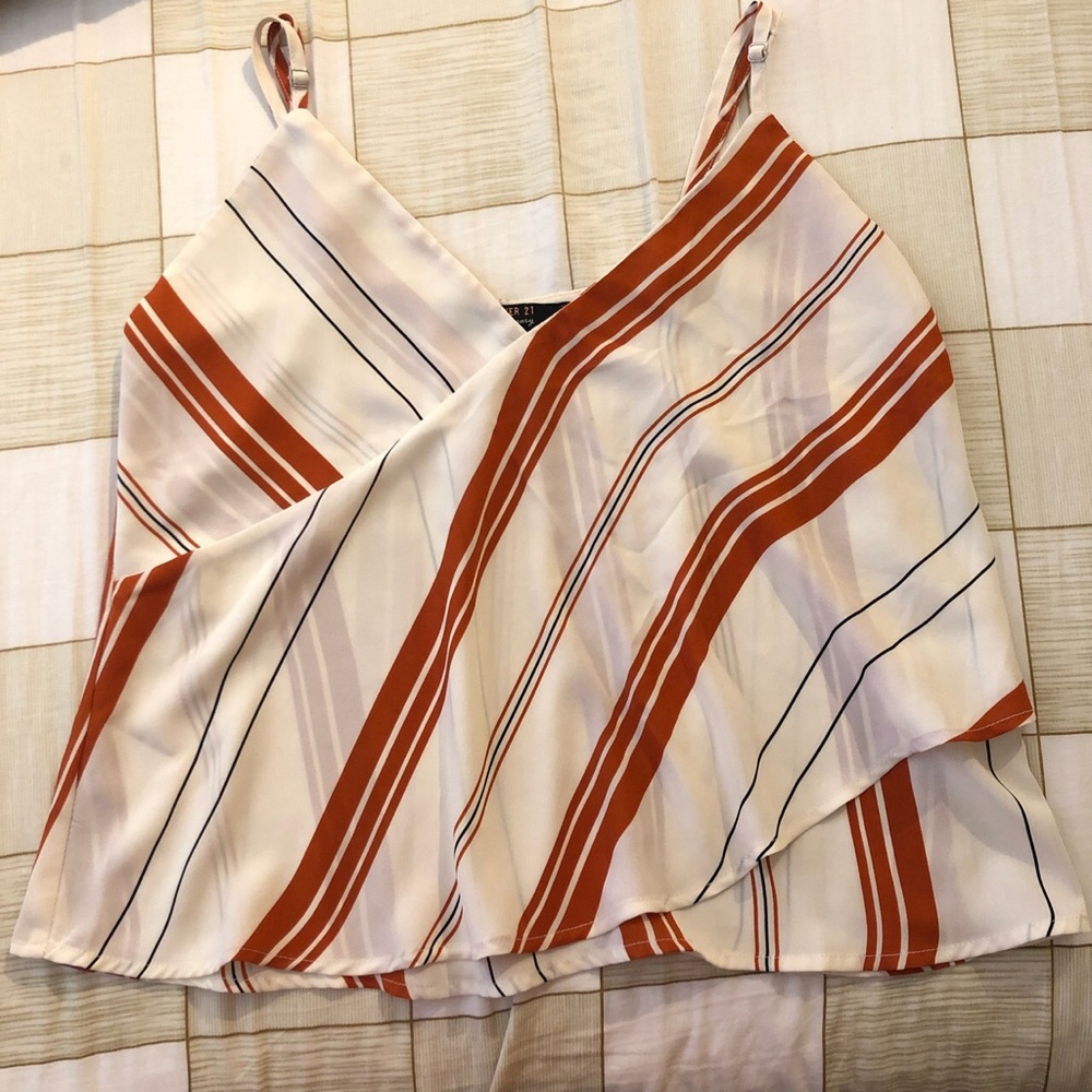 Orange and white top